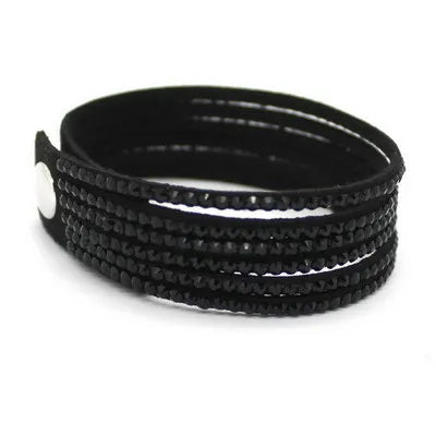 Elegant Purple Leather Bracelet for Women - Fashion Jewelry Gift with Classic Rolo Chain