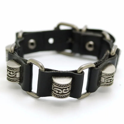 Retro Casual Leather Chain Punk Bracelet For Men Women