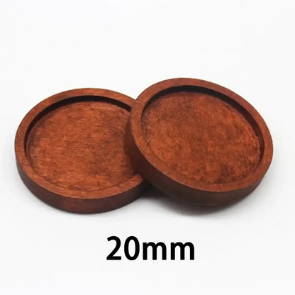 Regelin 10pcs Wood Cabochon Base 12-30mm Pendants for DIY Jewelry Crafting red coffee 20mm