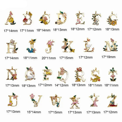 GraceAngie Gold Alphabet Letter Charms Set for DIY Jewelry and Home Decor