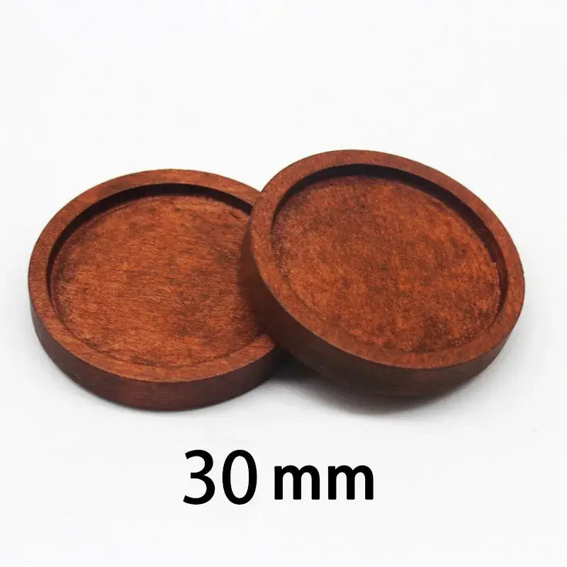 Regelin 10pcs Wood Cabochon Base 12-30mm Pendants for DIY Jewelry Crafting red coffee 30mm