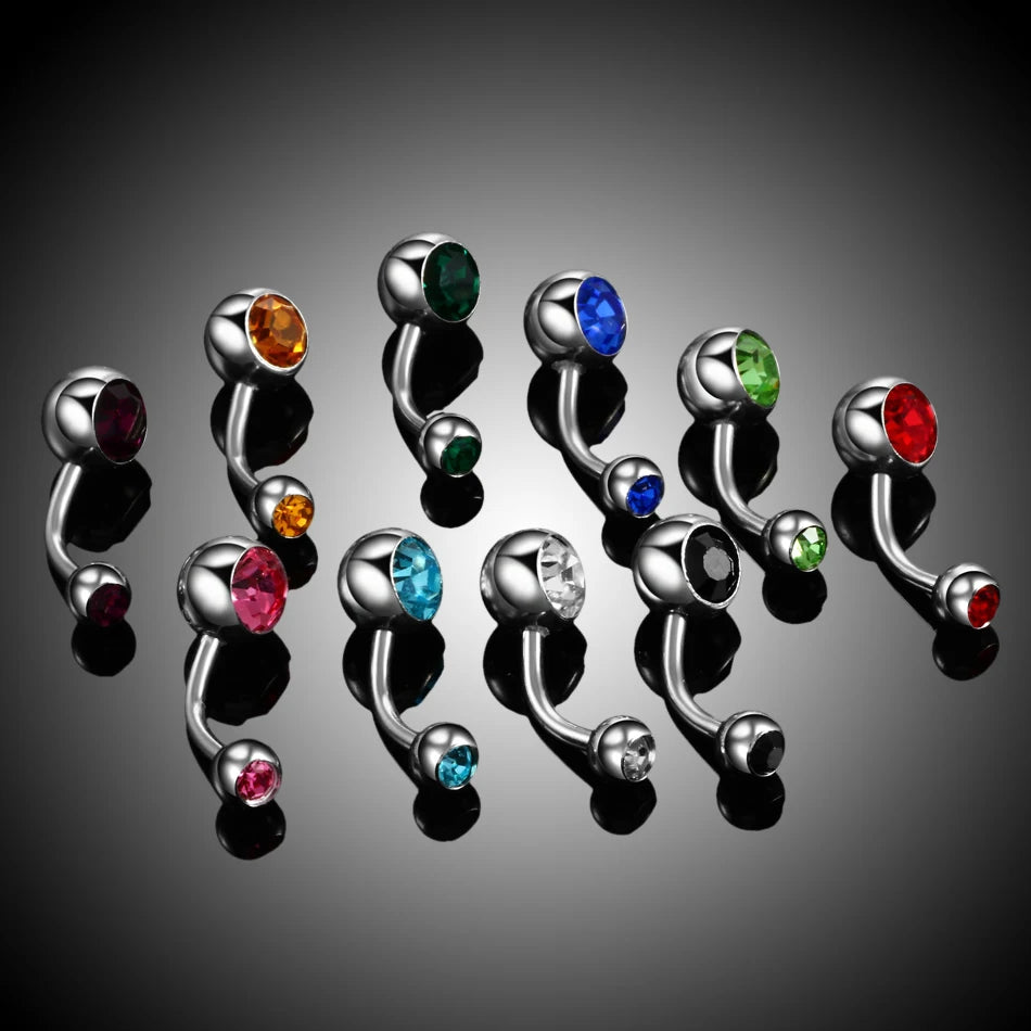 Gothic Crystal Stainless Steel Belly Button Ring for Women