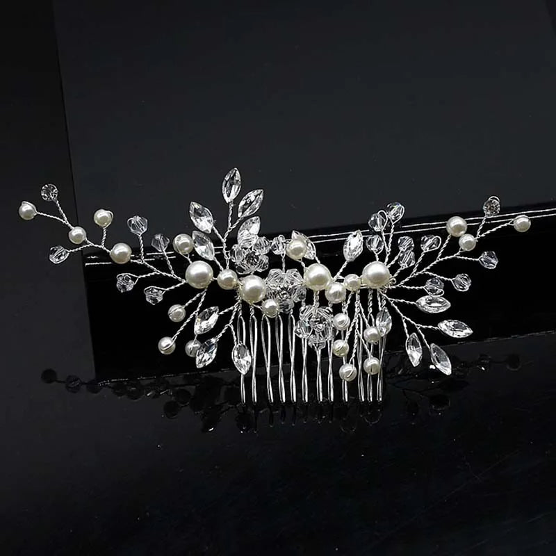 Bridal Bliss Crystal Pearl Hair Combs - Top-Rated Wedding Accessories for Stunning Hairstyles 081