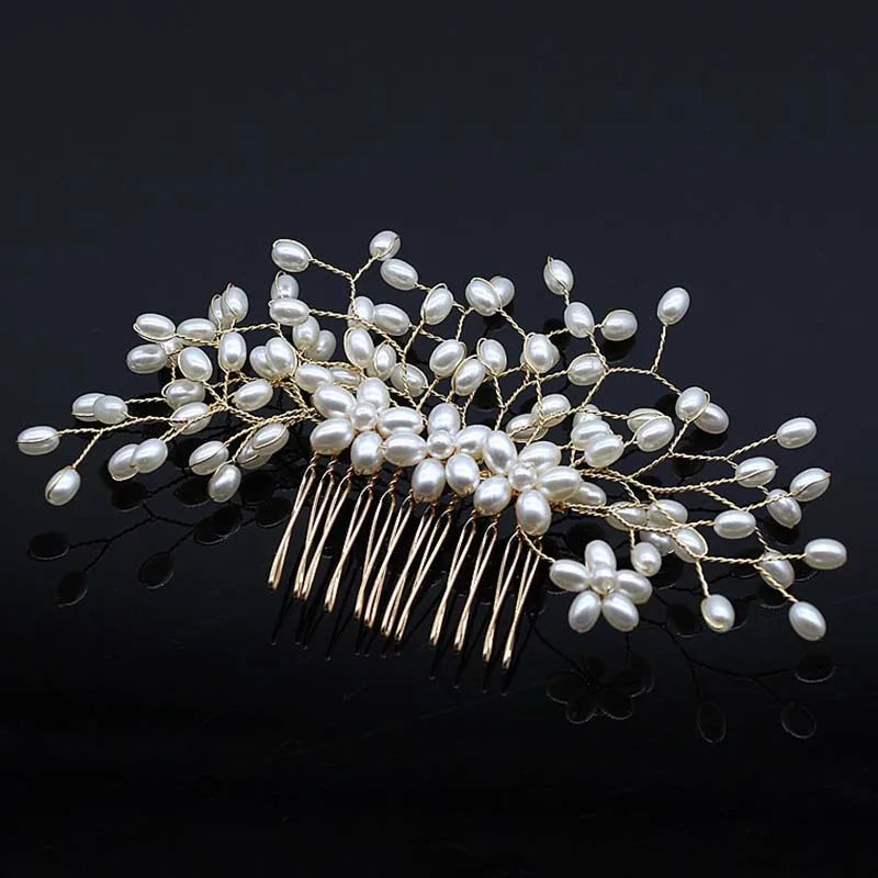 Bridal Bliss Crystal Pearl Hair Combs - Top-Rated Wedding Accessories for Stunning Hairstyles 050