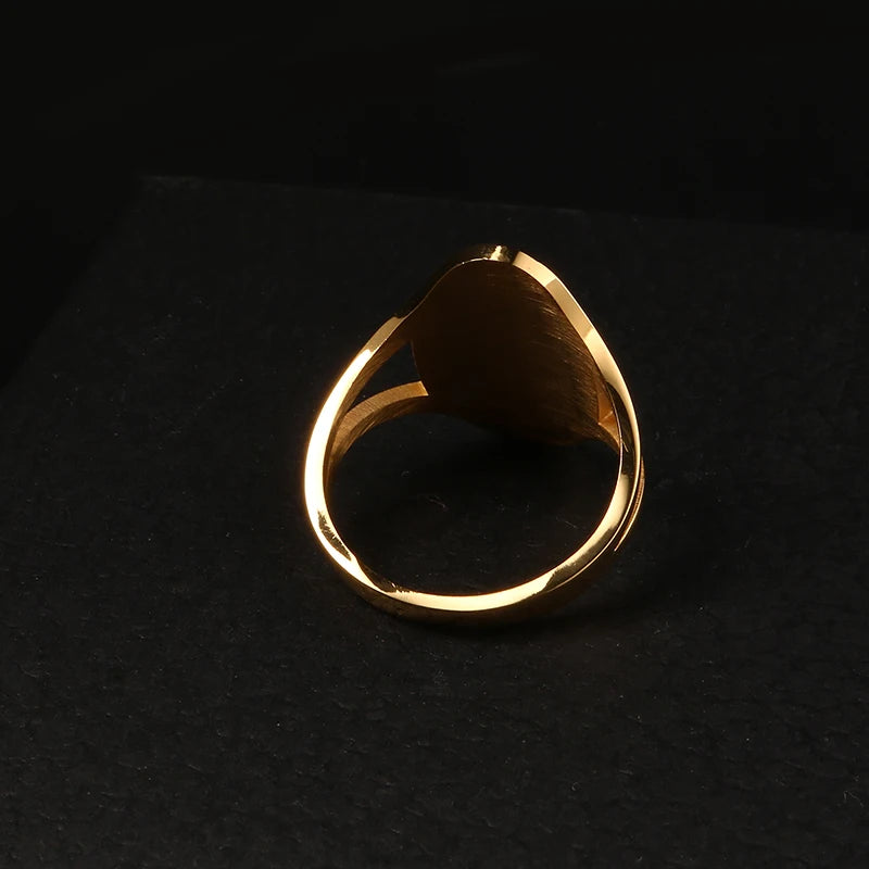 Vintage Virgin Mary Stainless Steel Rings for Women - 18k Gold Plated Wholesale Jewelry