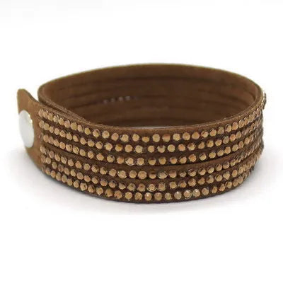 Elegant Purple Leather Bracelet for Women - Fashion Jewelry Gift with Classic Rolo Chain