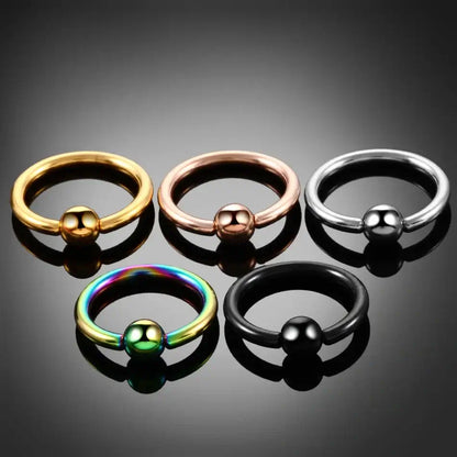 Titanium Nose Piercing Earrings Captive Bead Ring Anodized
