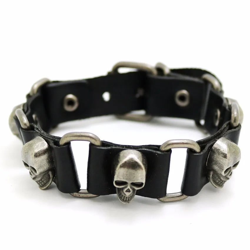Retro Casual Leather Chain Punk Bracelet For Men Women