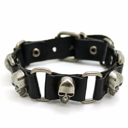 Retro Casual Leather Chain Punk Bracelet For Men Women