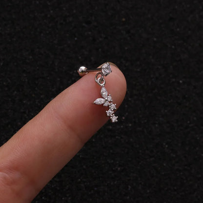 Enchanted Star Heart Moon Crystal Tragus Earrings Set Stainless Steel Helix Studs