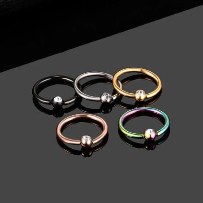 Titanium Nose Piercing Earrings Captive Bead Ring Anodized