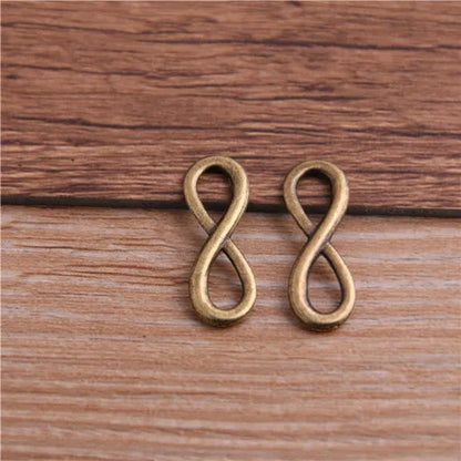 Infinity Symbol Connectors in Three Color Plated Metal for DIY Jewelry and Crafts, 30-Piece Set