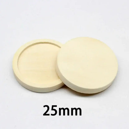 Regelin 10pcs Wood Cabochon Base 12-30mm Pendants for DIY Jewelry Crafting Wood color 25mm
