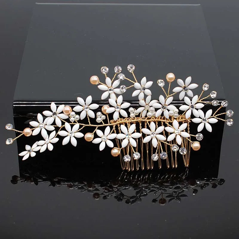 Bridal Bliss Crystal Pearl Hair Combs - Top-Rated Wedding Accessories for Stunning Hairstyles 040