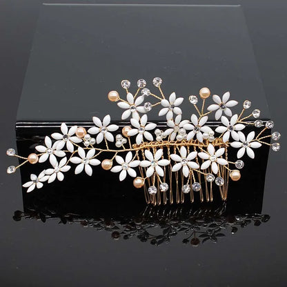 Bridal Bliss Crystal Pearl Hair Combs - Top-Rated Wedding Accessories for Stunning Hairstyles 040