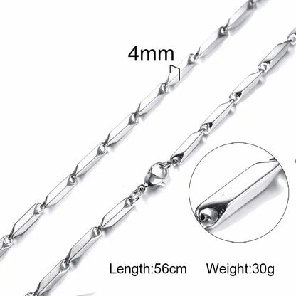 Vnox Tone Square Box Venetian Link Bar Chain Necklace NC-004