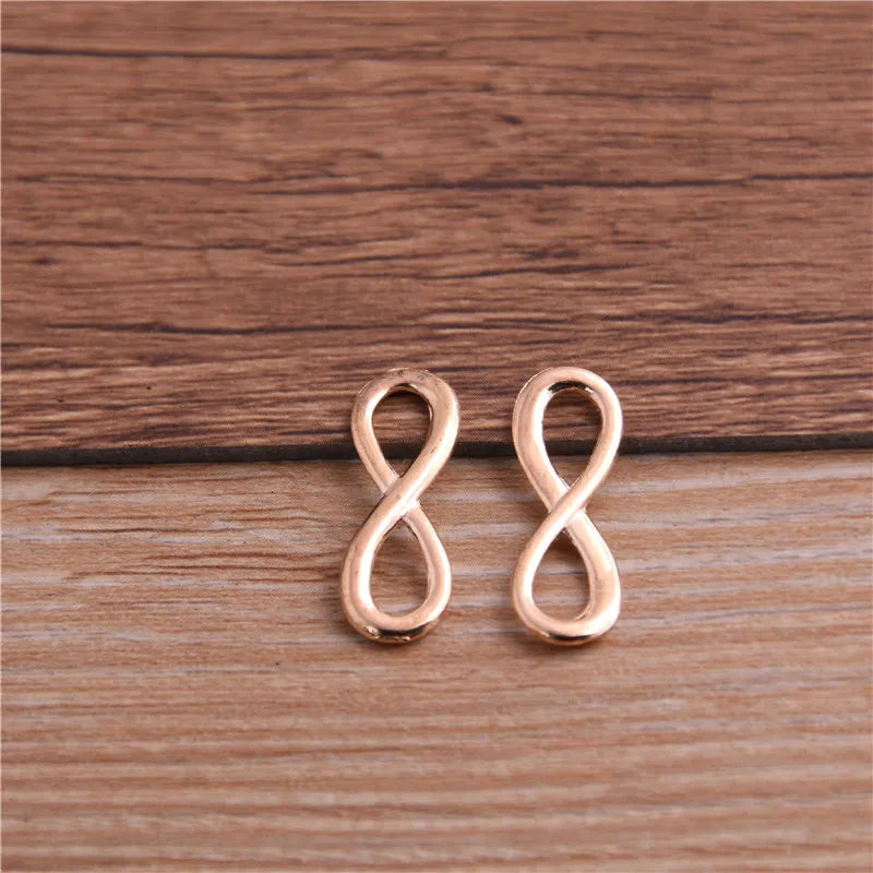 Infinity Symbol Connectors in Three Color Plated Metal for DIY Jewelry and Crafts, 30-Piece Set