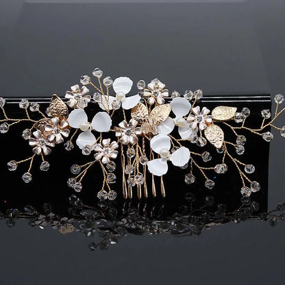 Bridal Bliss Crystal Pearl Hair Combs - Top-Rated Wedding Accessories for Stunning Hairstyles 047