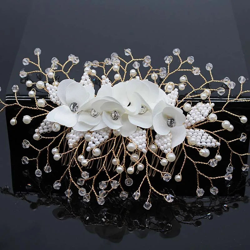 Bridal Bliss Crystal Pearl Hair Combs - Top-Rated Wedding Accessories for Stunning Hairstyles 042