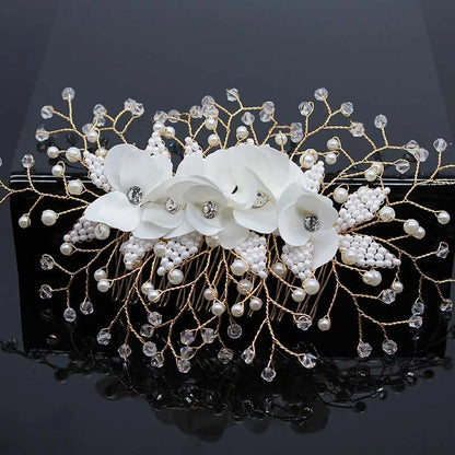 Bridal Bliss Crystal Pearl Hair Combs - Top-Rated Wedding Accessories for Stunning Hairstyles 042