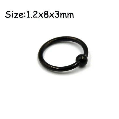 Unisex Surgical Steel Hoop and Stud Piercing Ring for Ear, Nose, and Lip