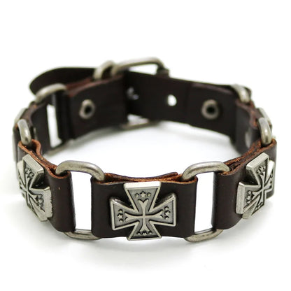 Retro Casual Leather Chain Punk Bracelet For Men Women