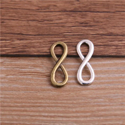 Infinity Symbol Connectors in Three Color Plated Metal for DIY Jewelry and Crafts, 30-Piece Set
