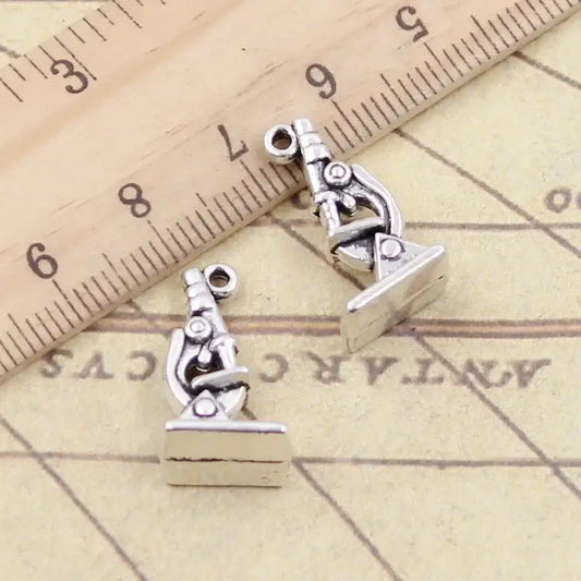 10 Pieces Tibetan Silver Microscope Instrument Charms Pendants Default Title