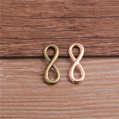 Infinity Symbol Connectors in Three Color Plated Metal for DIY Jewelry and Crafts, 30-Piece Set