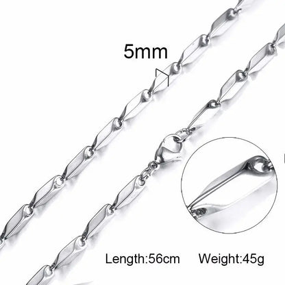 Vnox Tone Square Box Venetian Link Bar Chain Necklace