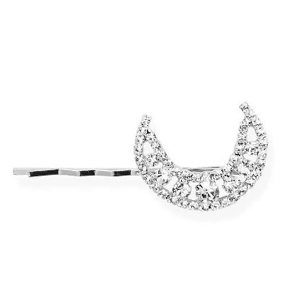 StoneFans Vintage Rhinestone Hairpins Set - Shiny Star & Moon Barrettes for Women & Girls silver 4