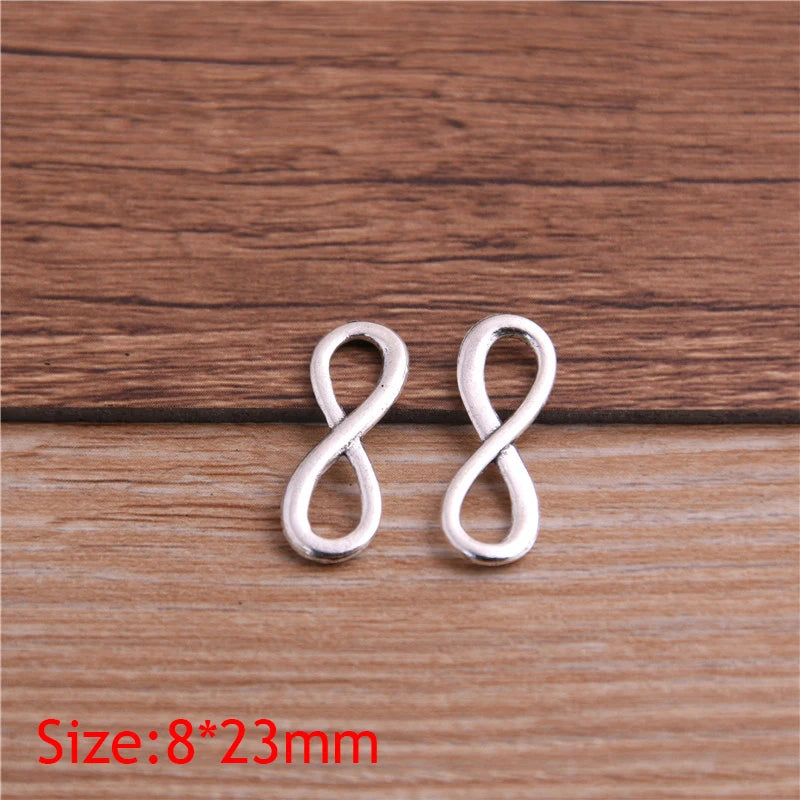 Infinity Symbol Connectors in Three Color Plated Metal for DIY Jewelry and Crafts, 30-Piece Set