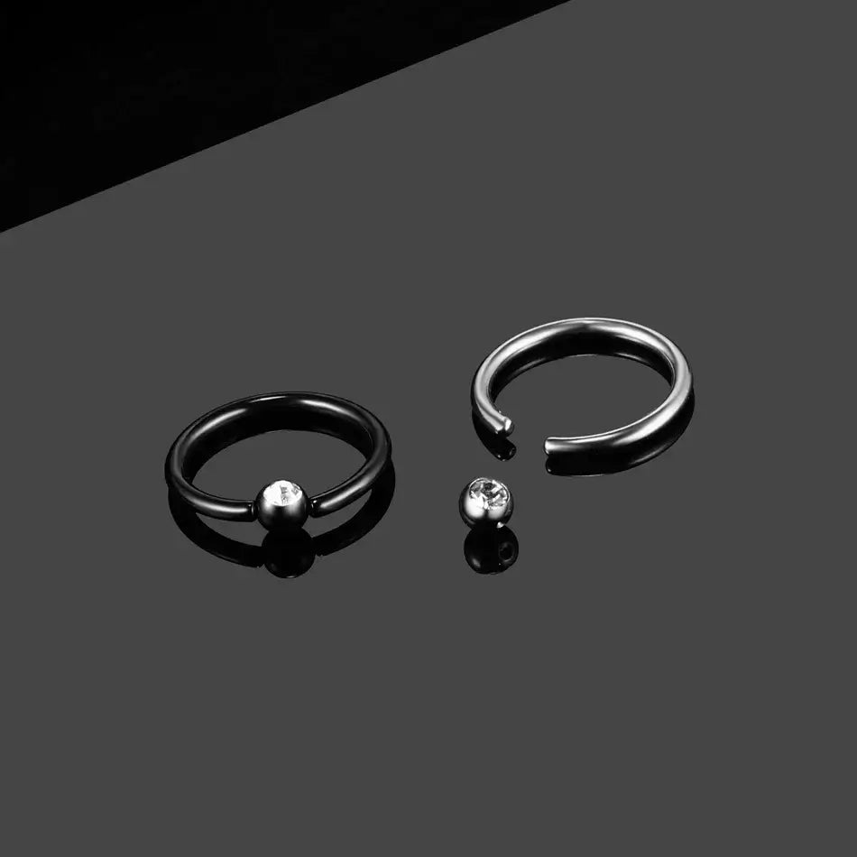 Titanium Nose Piercing Earrings Captive Bead Ring Anodized