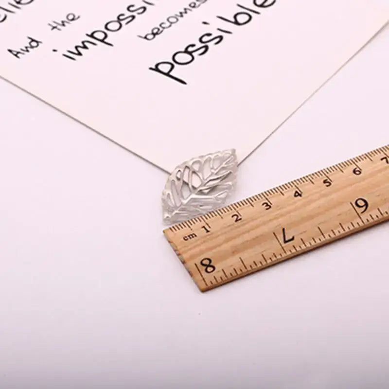 100 Pcs Openwork Leaf Metal Flower Frame Charm DIY Jewelry Making