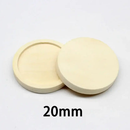 Regelin 10pcs Wood Cabochon Base 12-30mm Pendants for DIY Jewelry Crafting Wood color 20mm