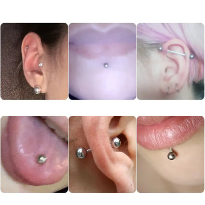 1PC G23 Titanium Helix Stud Rings Tragus Barbell Jewelry Silver Color