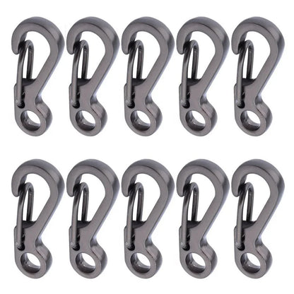 10Pcs Lot Mini Carabiner Keychain EDC Camping Survival Gear Gun Gray