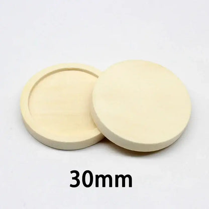 Regelin 10pcs Wood Cabochon Base 12-30mm Pendants for DIY Jewelry Crafting Wood color 30mm