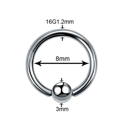 Titanium Nose Piercing Earrings Captive Bead Ring Anodized