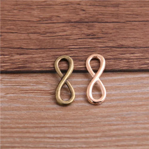 Infinity Symbol Connectors in Three Color Plated Metal for DIY Jewelry and Crafts, 30-Piece Set