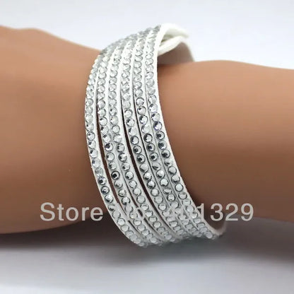 Elegant Purple Leather Bracelet for Women - Fashion Jewelry Gift with Classic Rolo Chain