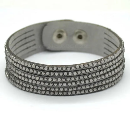 Elegant Purple Leather Bracelet for Women - Fashion Jewelry Gift with Classic Rolo Chain