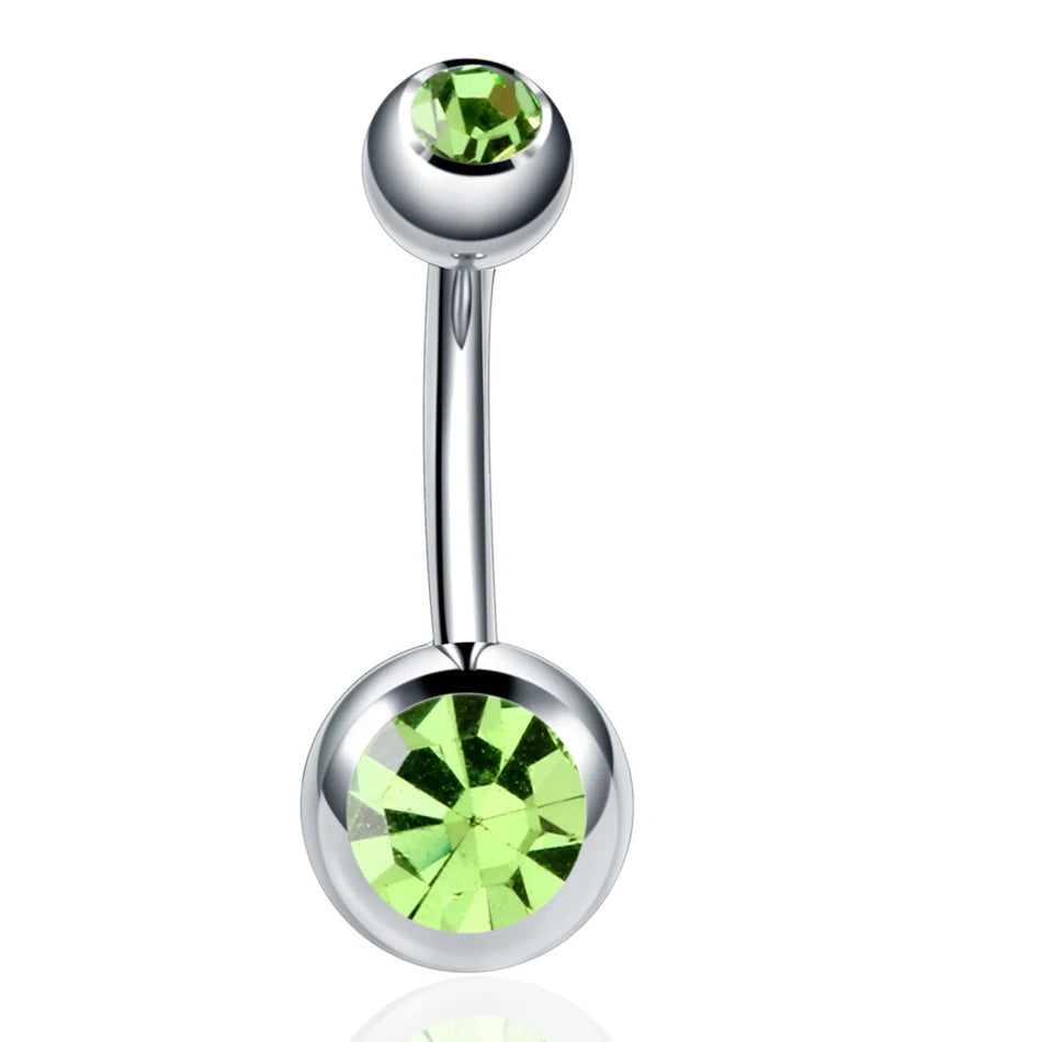 Gothic Crystal Stainless Steel Belly Button Ring for Women