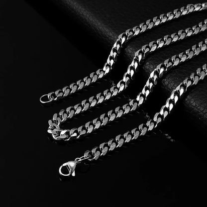 18K Gold Plated Cuban Link Stainless Steel Necklace - Waterproof Unisex Jewelry by USENSET
