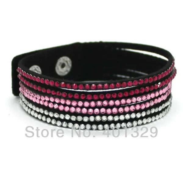 Elegant Purple Leather Bracelet for Women - Fashion Jewelry Gift with Classic Rolo Chain