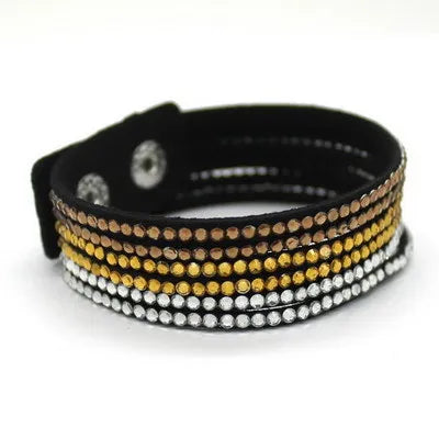 Elegant Purple Leather Bracelet for Women - Fashion Jewelry Gift with Classic Rolo Chain