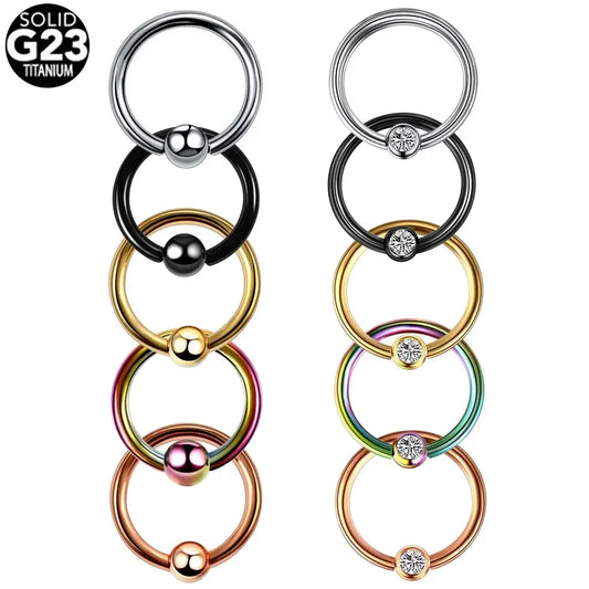 Titanium Nose Piercing Earrings Captive Bead Ring Anodized