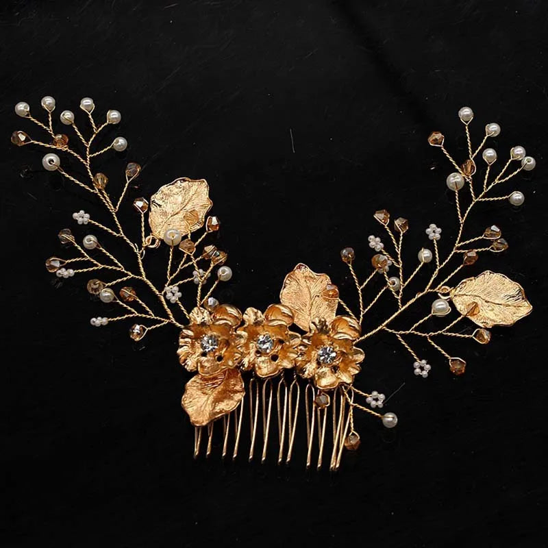 Bridal Bliss Crystal Pearl Hair Combs - Top-Rated Wedding Accessories for Stunning Hairstyles 086