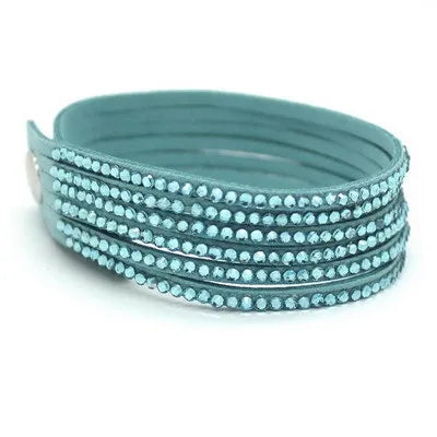 Elegant Purple Leather Bracelet for Women - Fashion Jewelry Gift with Classic Rolo Chain