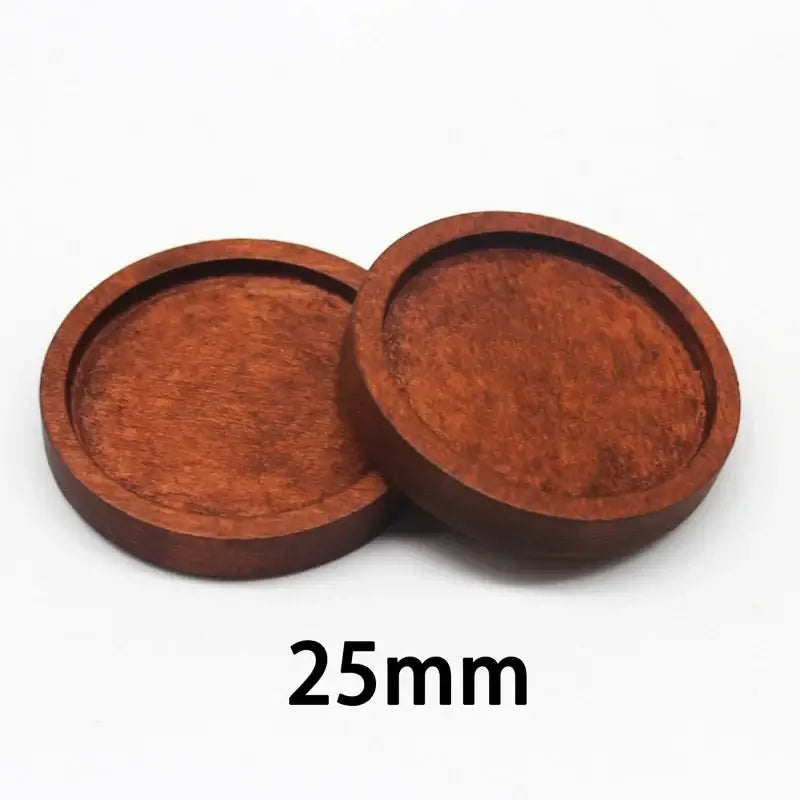 Regelin 10pcs Wood Cabochon Base 12-30mm Pendants for DIY Jewelry Crafting red coffee 25mm